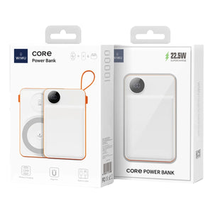 WiWU CORE 22.5W 10,000mAh Power Bank with Built in Cable P007