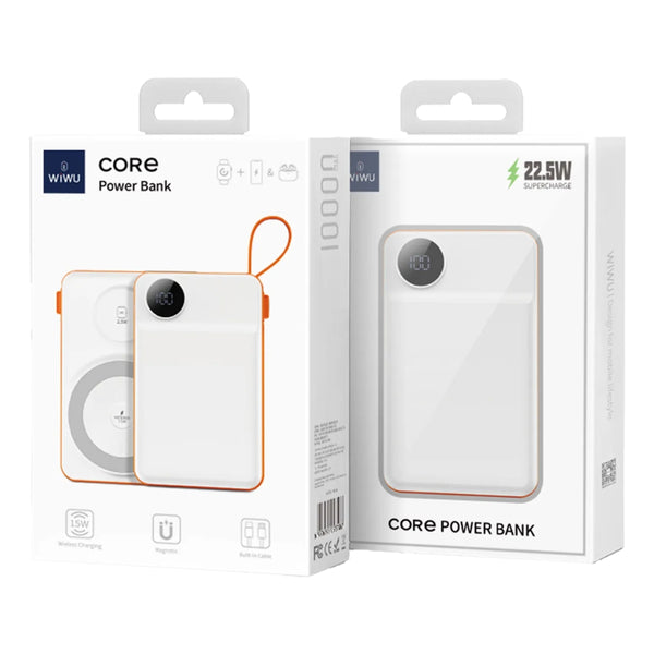 WiWU CORE 22.5W 10,000mAh Power Bank with Built in Cable P007