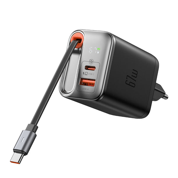 MCDODO CH-4100 67W Digital Display GaN Charger Built-in 65cm retractable