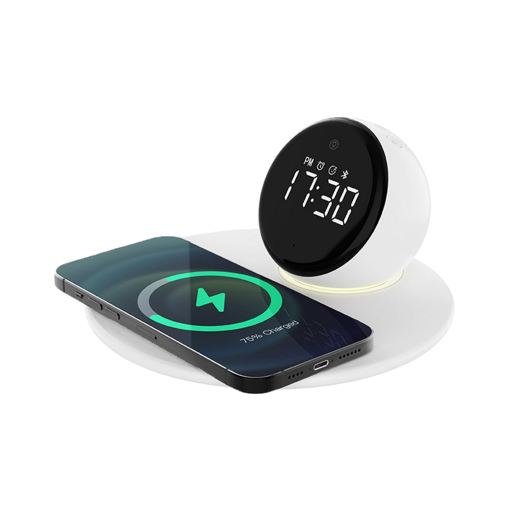 WiWU Night Light Wireless Charging Clock and Bluetooth Speaker Wi-W017