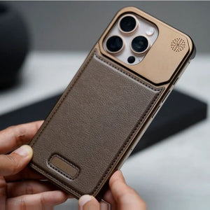 iPhone Leather Metal Frameless Aromatherapy MagSafe Case