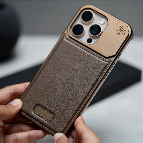 iPhone Leather Metal Frameless Aromatherapy MagSafe Case