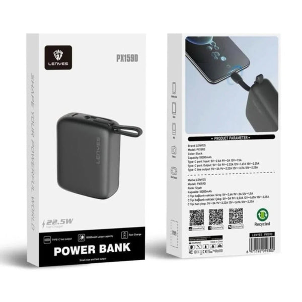 LENYES Super Mini Power Bank 10000mAh Fast PX159D