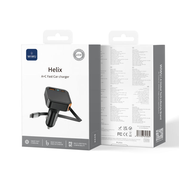 WIWU 65W Helix A+C Fast Car Charger Wi-CC033