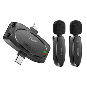 Yesido KR15 Lightning & Type-c 2 in 1 Transmit Port 2 Wireless Microphone