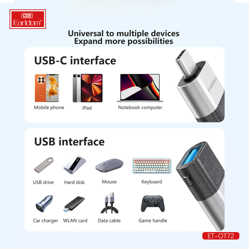 Earldom ET-OT72 USB to Type-c Adapter