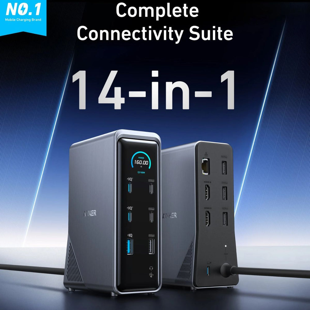 ANKER Prime Charging Docking Station (14-in-1, Dual Display, 160W) A83B62A1