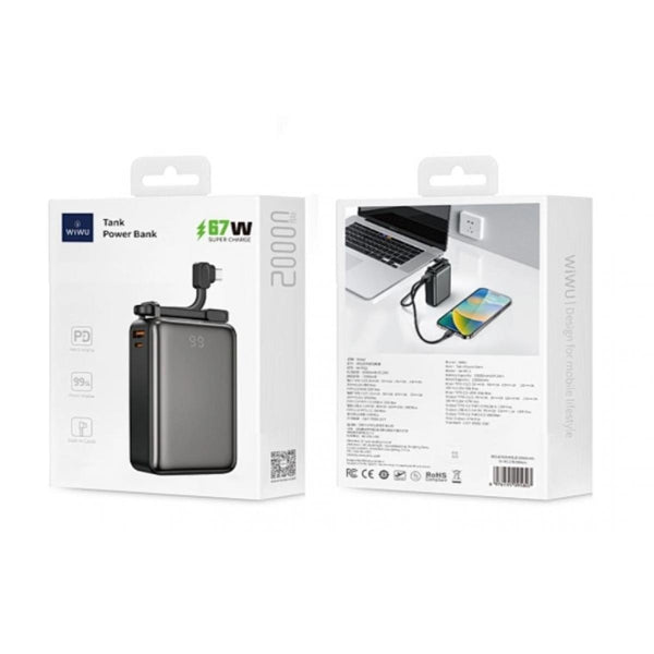 WiWU New Tank Power bank 67W Fast Charging 20000mAh Power Bank P012