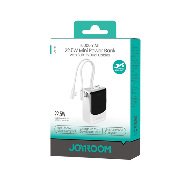 JOYROOM JR-PC1 22.5W Mini Power Bank with Built-in Cables 10000mAh
