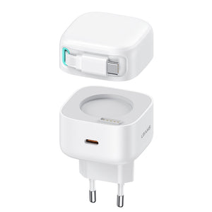 USAMS US-CC202 PD35W Dual 2C Output GaN Fast Charger With Type-C Magnetic Retractable Cable Module