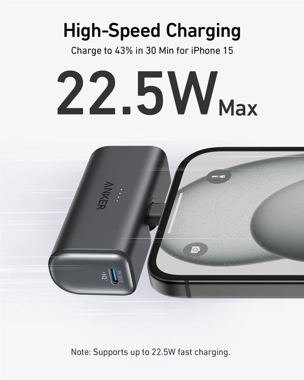Anker Nano Power Bank (22.5W, Built-In USB-C Connector) 5000mAh