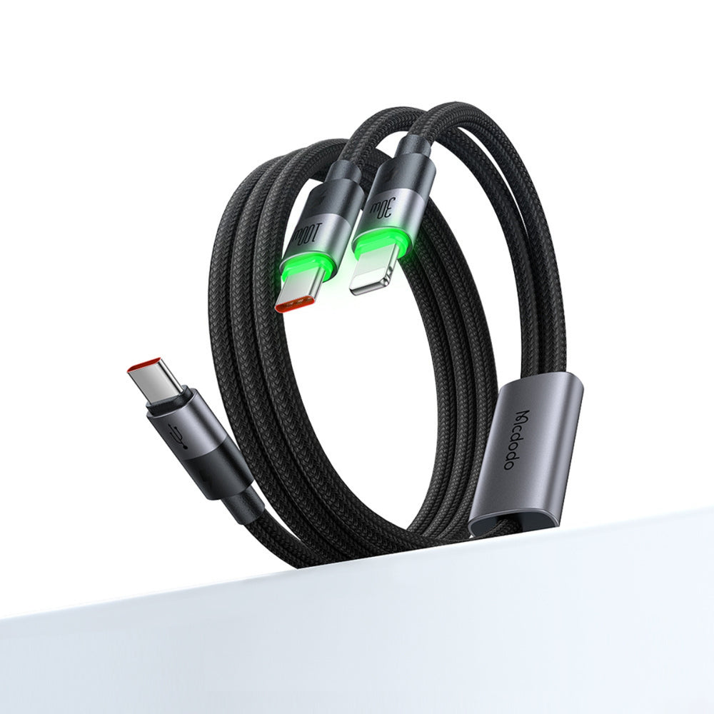 MCDODO CA-6700 2 in 1 100W Fast Charge Cable with LED 1.5m