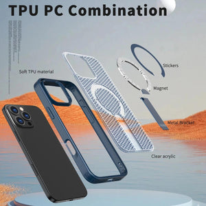 غلاف زاوية آيفون مع قاعدة ماغسيف