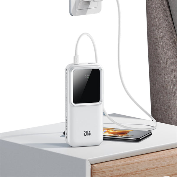 USAMS PD20W Dual-port Digital Display Fast Charging Power Bank With Dual Cables