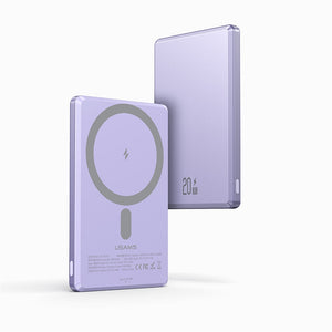 USAMS US-CD220 PD20W Ultra-thin Aluminum Alloy Magnetic Wireless Fast Charging Power Bank 5000mAh