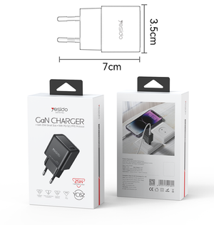 Yesido YC62 Portable 25W PD Low Temperature Fast Charging GaN Fast Charger