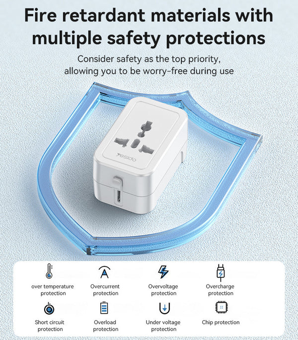 Yesido MC32 1380W High Power Multi-national Standard Plug