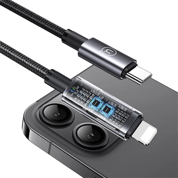 USAMS US-SJ672 Type-C To Lightning 30W Aluminum Alloy Digital Display Fast Charging & Data Cable-Sufeng Series 1.2m