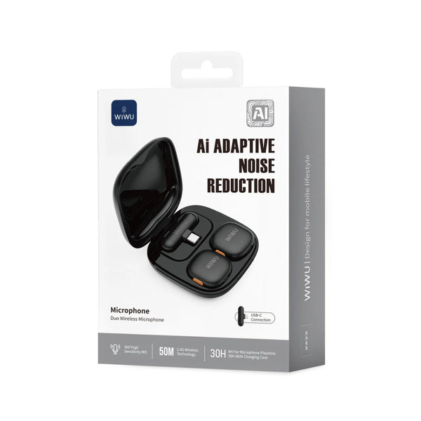 WiWU AI Noise-Canceling Lavalier Microphone WM006