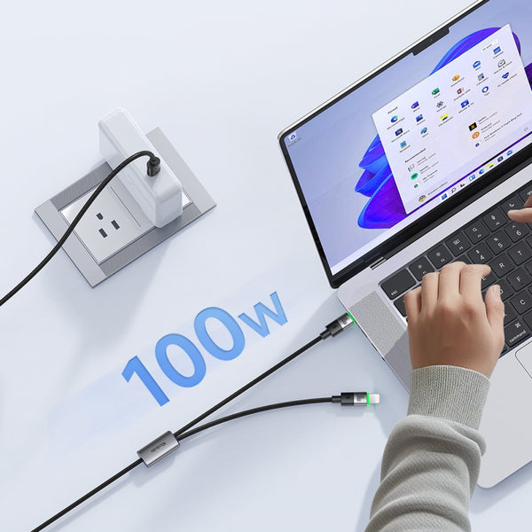 MCDODO CA-6700 2 in 1 100W Fast Charge Cable with LED 1.5m