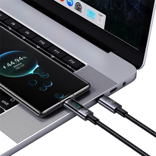 USAMS US-SJ671 Type-C To Type-C 100W Aluminum Alloy Digital Display Fast Charging & Data Cable -Sufeng Series 1.2m