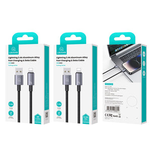 USAMS US-SJ667 Lightning 2.4A Aluminum Alloy Fast Charging & Data Cable-Sufeng Series 1.2M