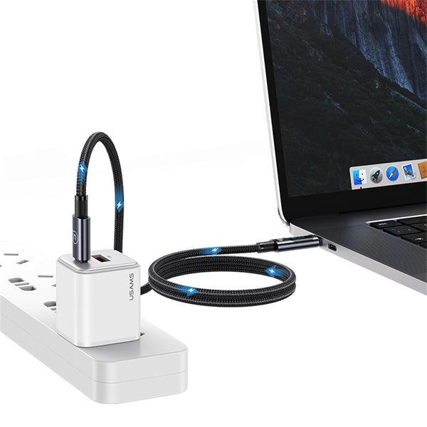 USAMS US-SJ671 Type-C To Type-C 100W Aluminum Alloy Digital Display Fast Charging & Data Cable -Sufeng Series 1.2m