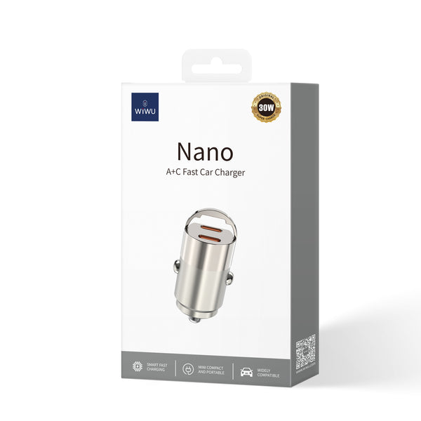 WIWU 30W Nano Dual C Fast Car Charger Wi- QC029