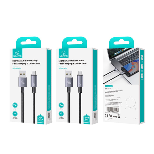 USAMS US-SJ668 Micro 2A Aluminum Alloy Fast Charging & Data Cable-Sufeng Series 1.2M