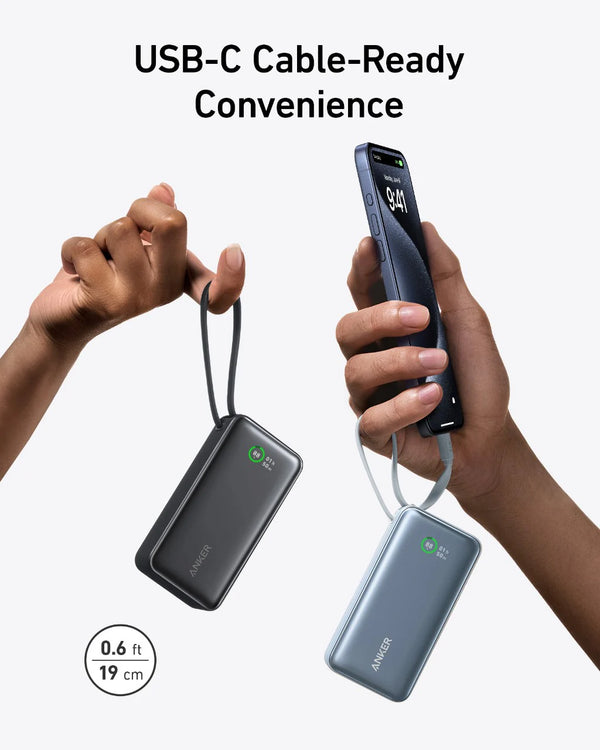 Anker Nano Power Bank (30W, Built-In USB-C Cable) 10000mAh
