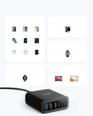 Anker Charger 112W, 6 Ports GaN Charger