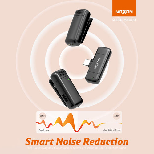 MOXOM MX-AX64 Dual Noise Reduction Wireless Microphone