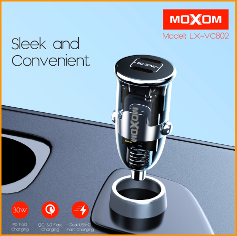 MOXOM LX-VC802 30W PD x2 Car Charger