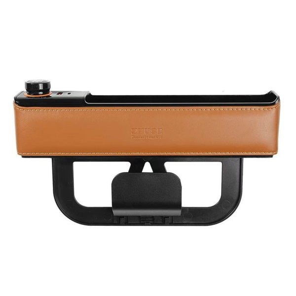 Premium Leather Car Storage &amp; Charger Organizer