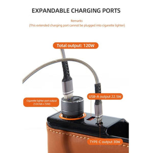 Premium Leather Car Storage &amp; Charger Organizer