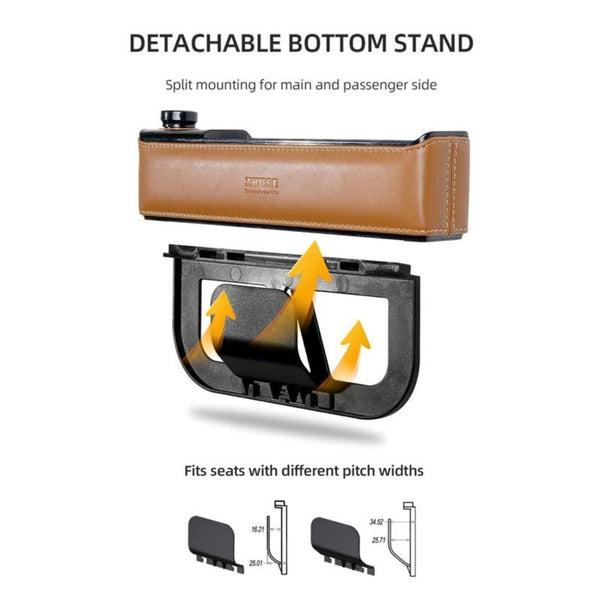 Premium Leather Car Storage &amp; Charger Organizer