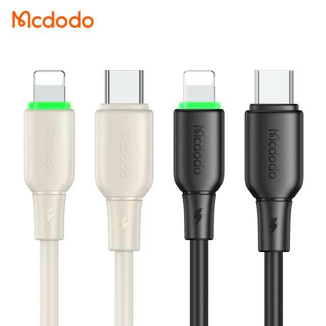 MCDODO CA-4760 36W Type-C to Lightning Data Cable with LED Light 1.2m