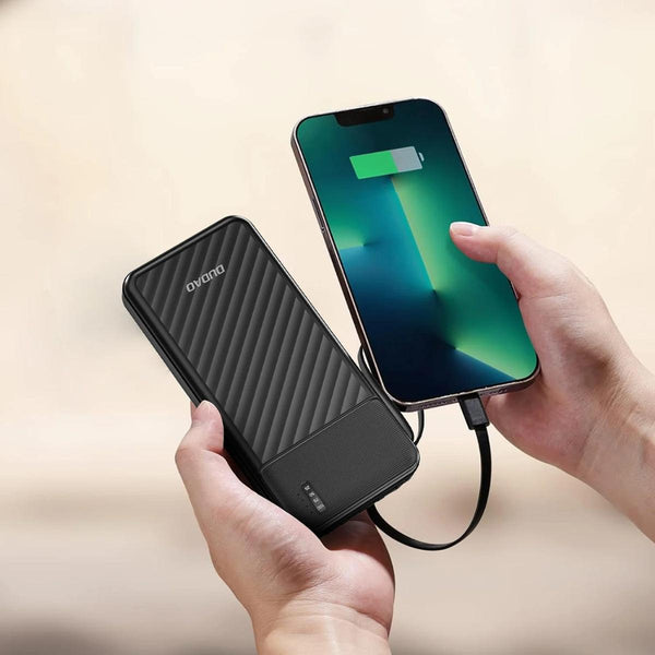 DUDAO K11Pro 20000mAh Power Bank with Built-in Cables & Phone Stand