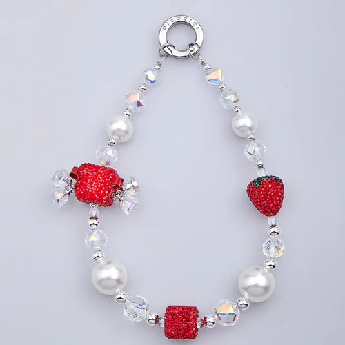 PICOCICI Diamond Bell Strawberry phone charm