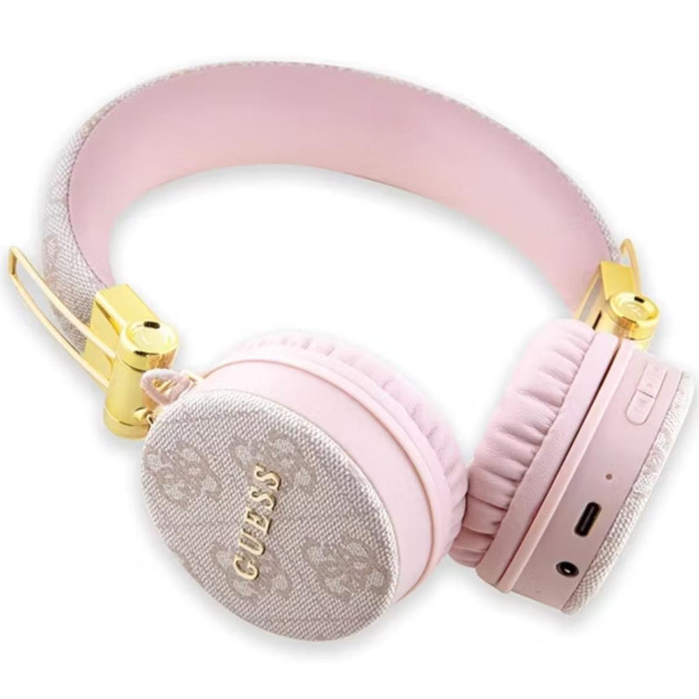 GUESS Bluetooth Headphones 4G PU Leather With Metal Logo