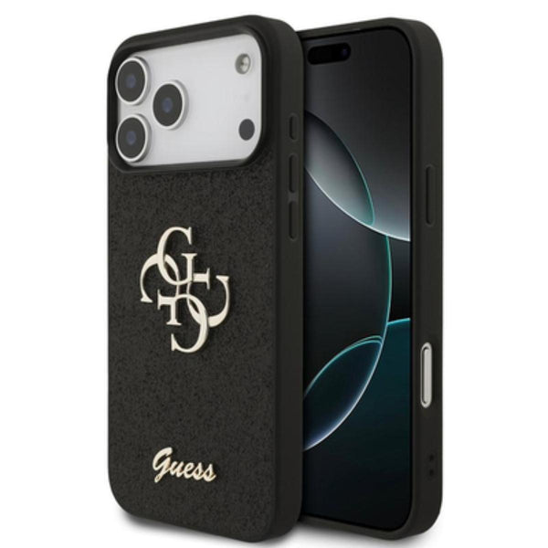 GUESS PU Glitter Case with Big 4G Metal Logo