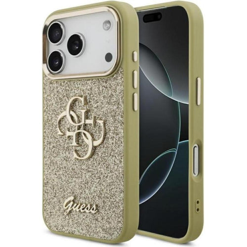 GUESS PU Glitter Case with Big 4G Metal Logo
