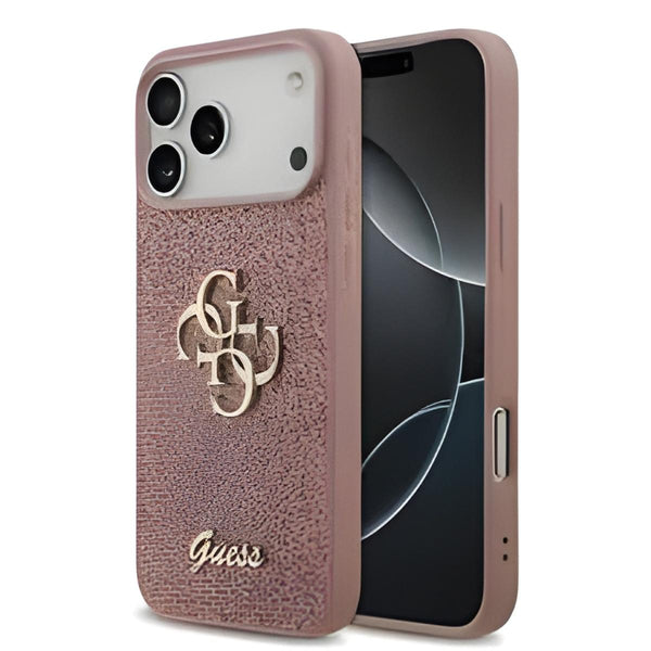 GUESS PU Glitter Case with Big 4G Metal Logo