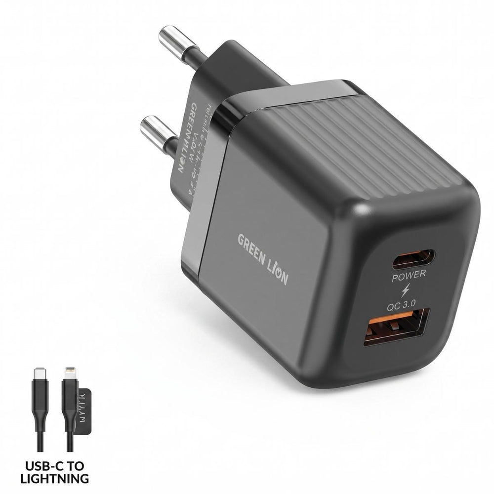 Green_Lion_Ultra_Compact_GaN_Wall_Charger_20W_PD__QC30_with_Type-C_to_Lightning_Cable_-_Eu_Plug