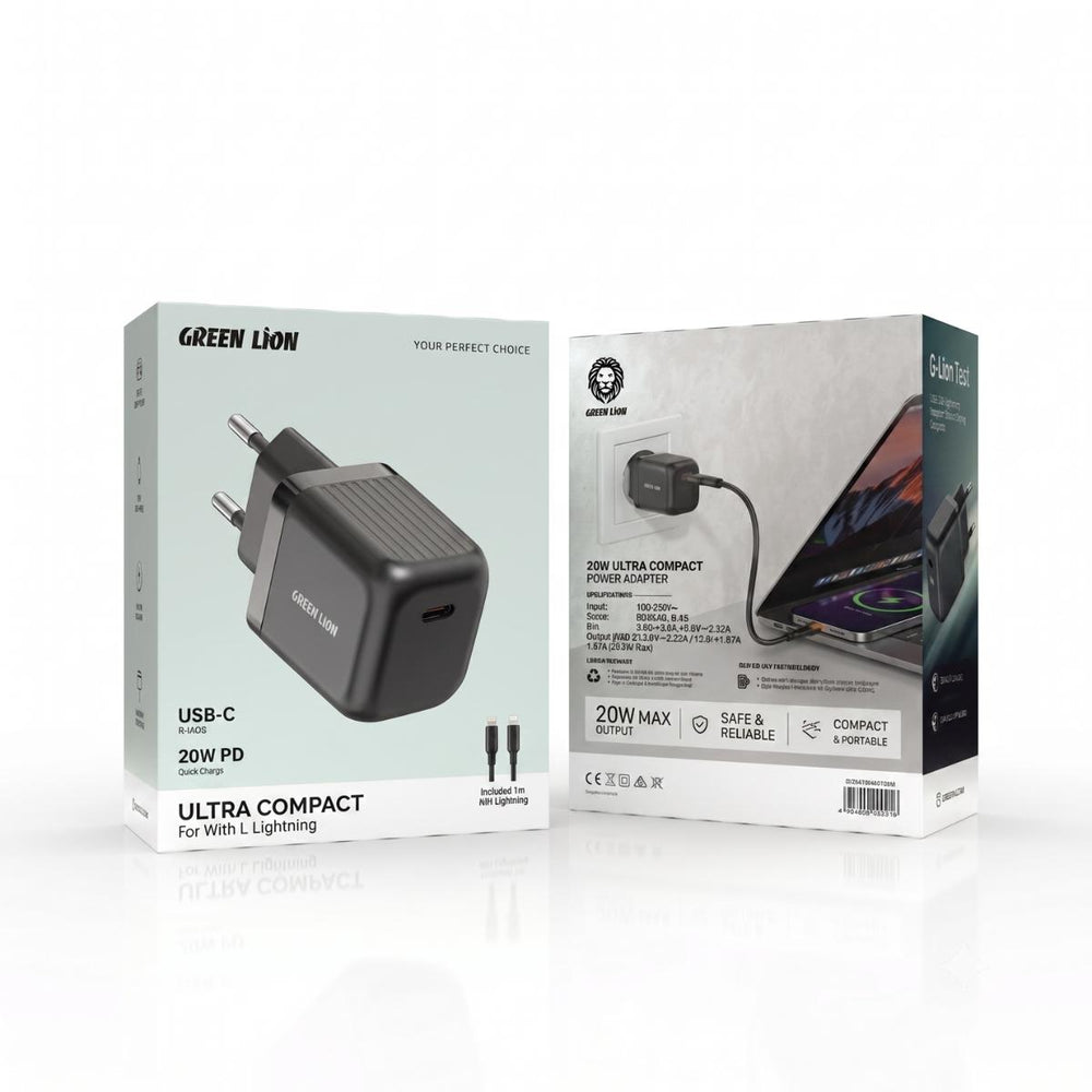 Green_Lion_Ultra_Compact_GaN_Wall_Charger_20W_USB-C_PD_with_Type-C_to_Lightning_Cable_-_Eu_Plug
