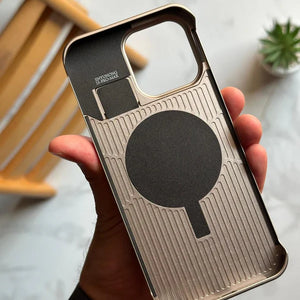 iPhone Leather Metal Frameless Aromatherapy MagSafe Case