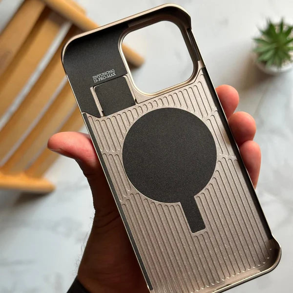 iPhone Leather Metal Frameless Aromatherapy MagSafe Case