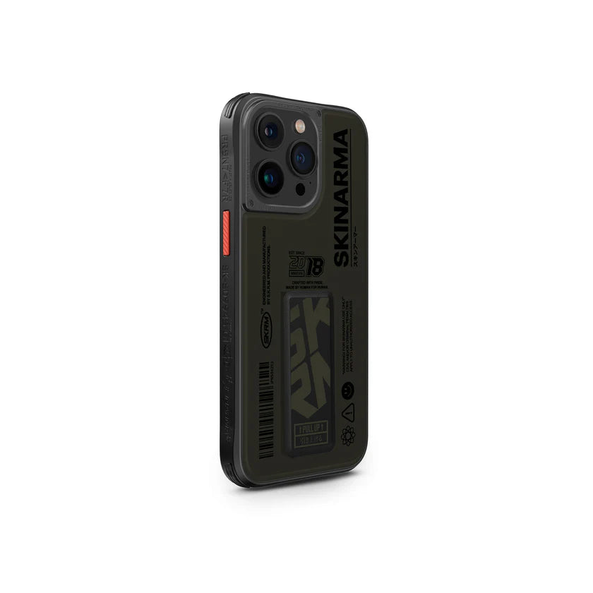 SKINARMA SPUNK Mag-Charge iPhone Case - Pewter Green 15Pro,15ProMax