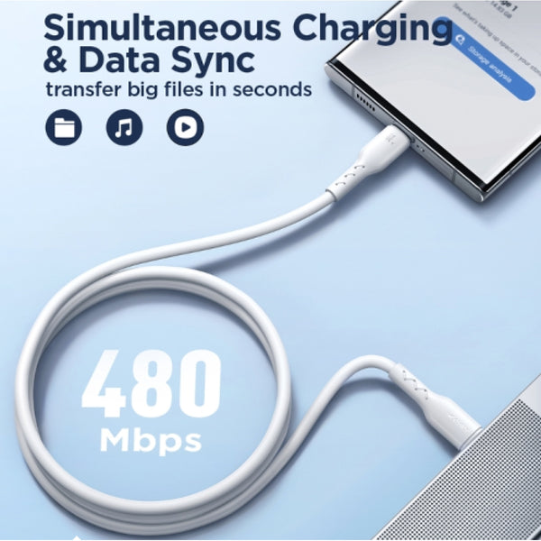 JOYROOM SA26-CC3 Flash Charge Series 60W (Type-C to Type-C) Fast Charging Data Cable 1M