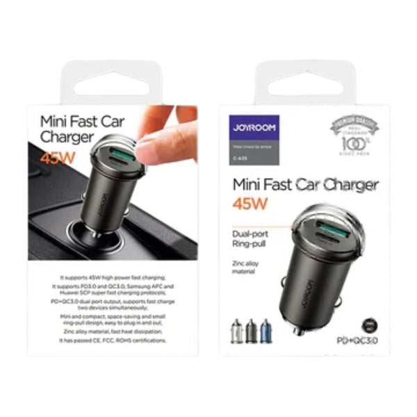 JOYROOM C-A35 45W Mini 2-Port Fast Car Charger